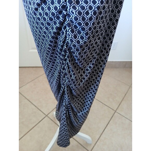 A Glow Maternity Dress Black White Ruched Stretchy Knit V Neck Size 1X Summer‎ - Picture 4 of 14